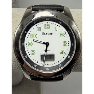 Stauer Atomic 11475 New Battery Mens Watch 42MM 8.5" Leather Band